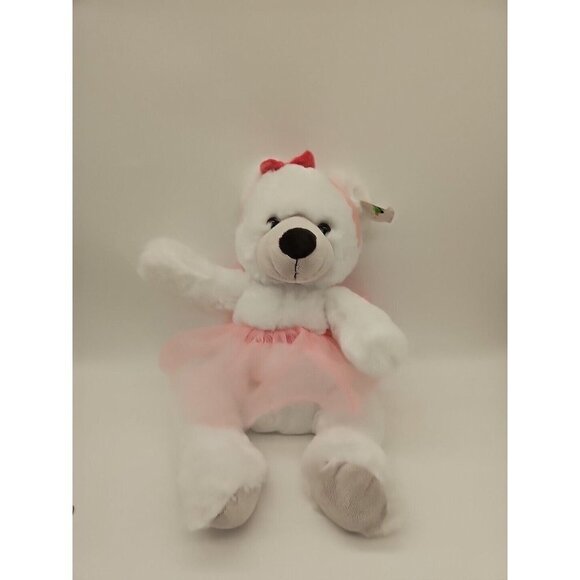 Bayview Supply Ballerina Bear Plush Pink Tutu & Headband 16" Bear Stuffed Animal - Picture 1 of 8